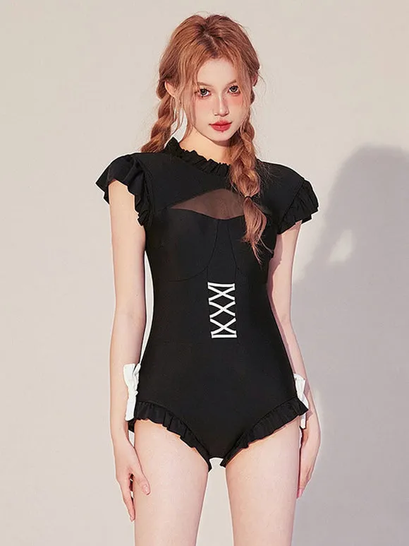 Sweet Lolita Outfits Black Ruffles Sleeveless Jumpsuit