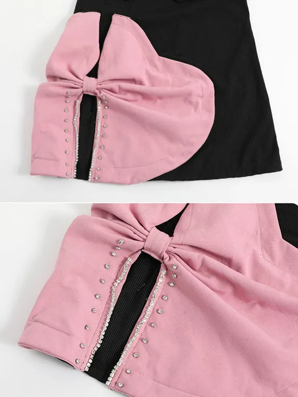 Sweet Lolita Swimsuits Black Ruffles Bows Sleeveless Dress Pants