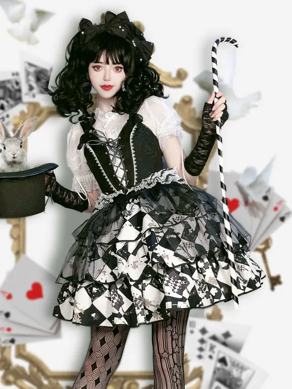 Sweet Lolita Swimsuits Black Sleeveless Top Overskirt