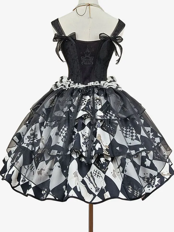 Sweet Lolita Swimsuits Black Sleeveless Top Overskirt