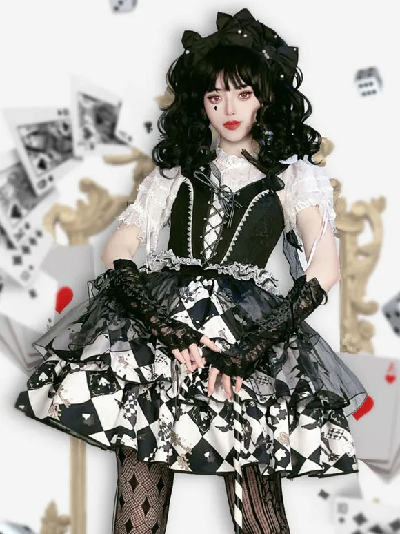 Sweet Lolita Swimsuits Black Sleeveless Top Overskirt