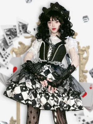 Sweet Lolita Swimsuits Black Sleeveless Top Overskirt