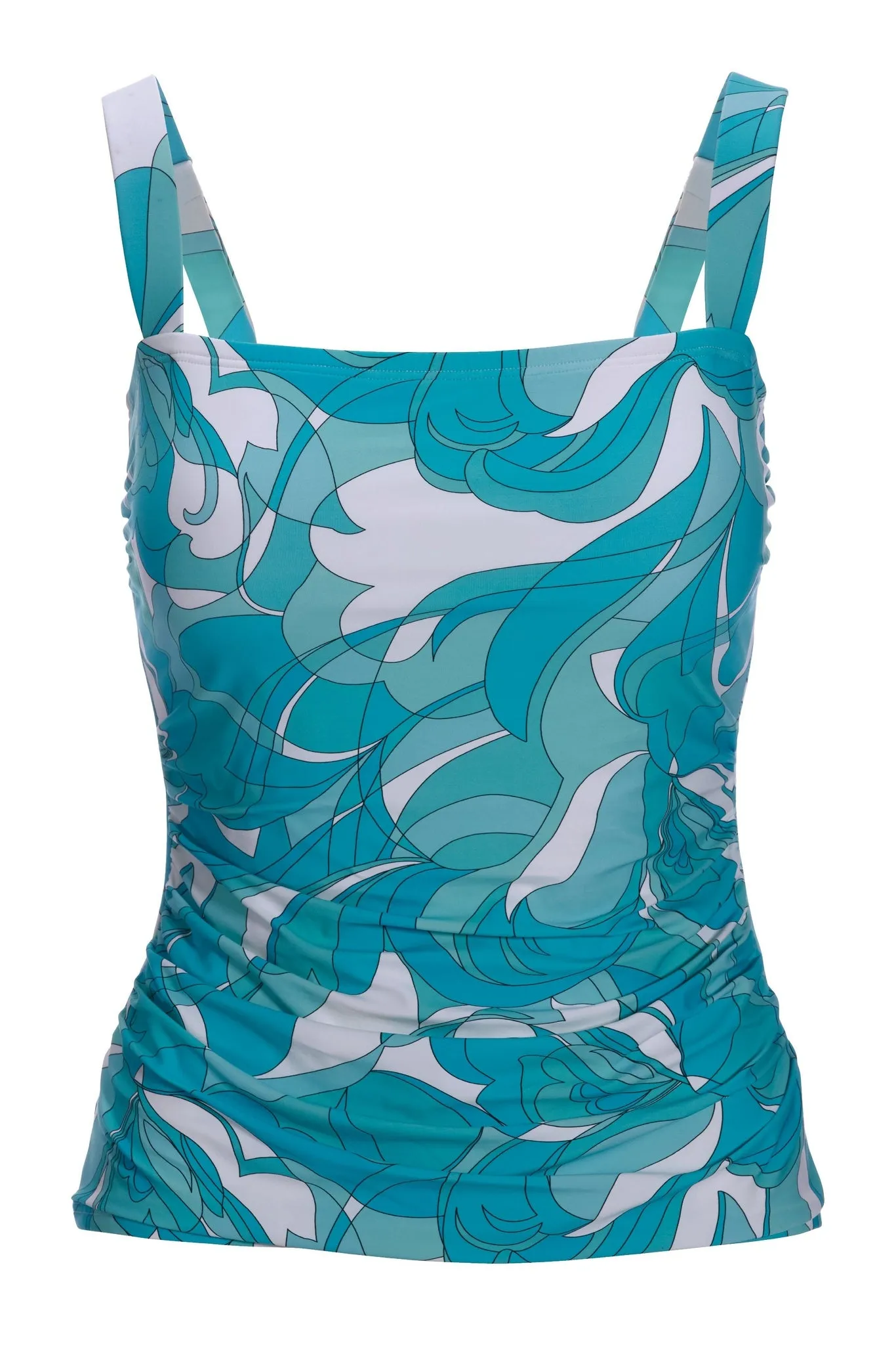 Swim Sense Teal Waters Square-Neck Tankini Top Blue