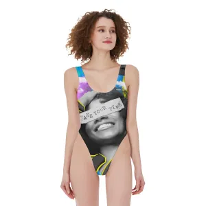 Take Your Time - Women's High Cut One-piece Swimsuit