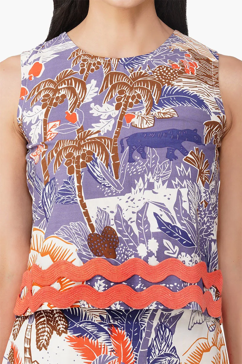 Taste Of Blue Tropics Crop Top