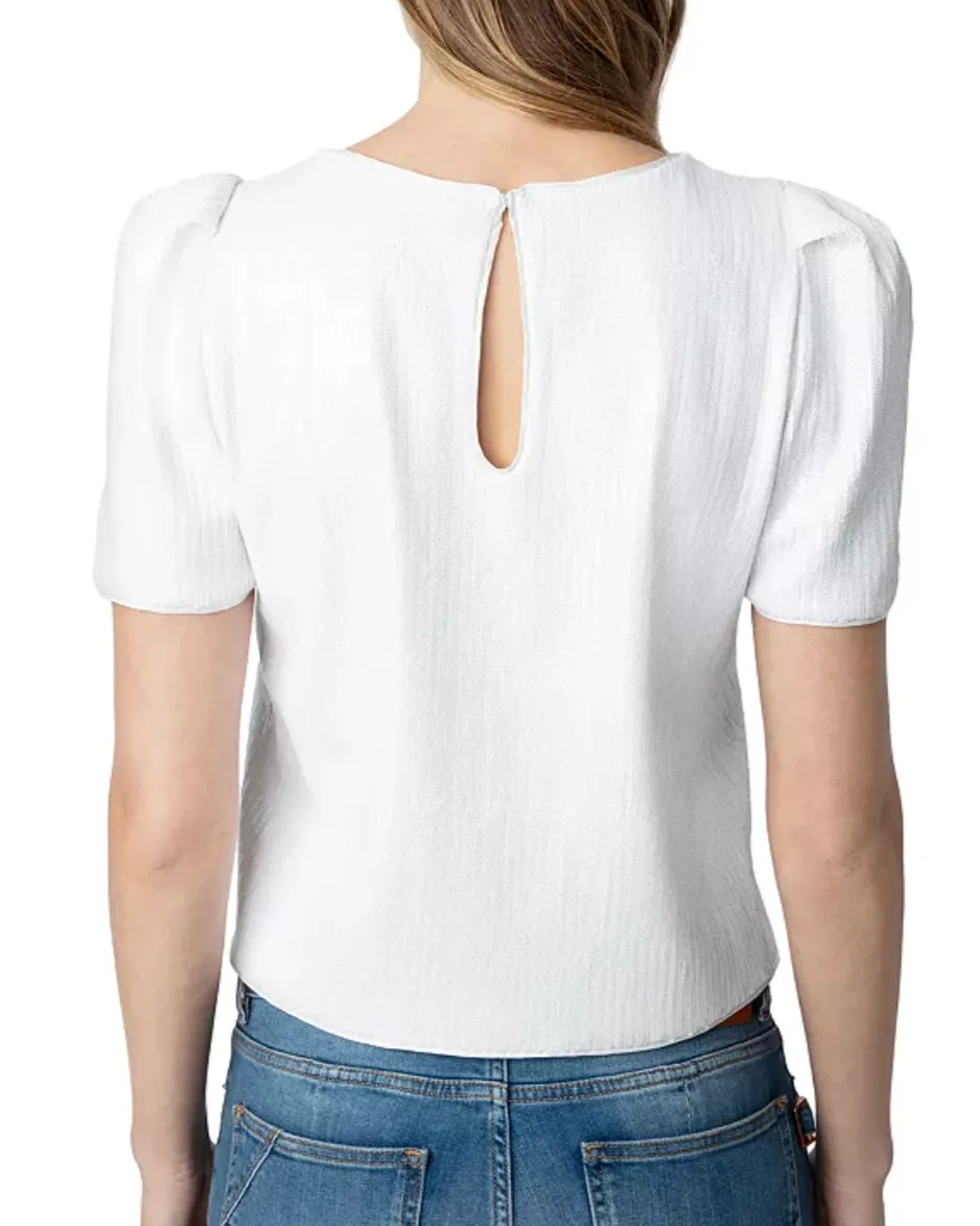 Tchao Sequin Short Sleeve Top