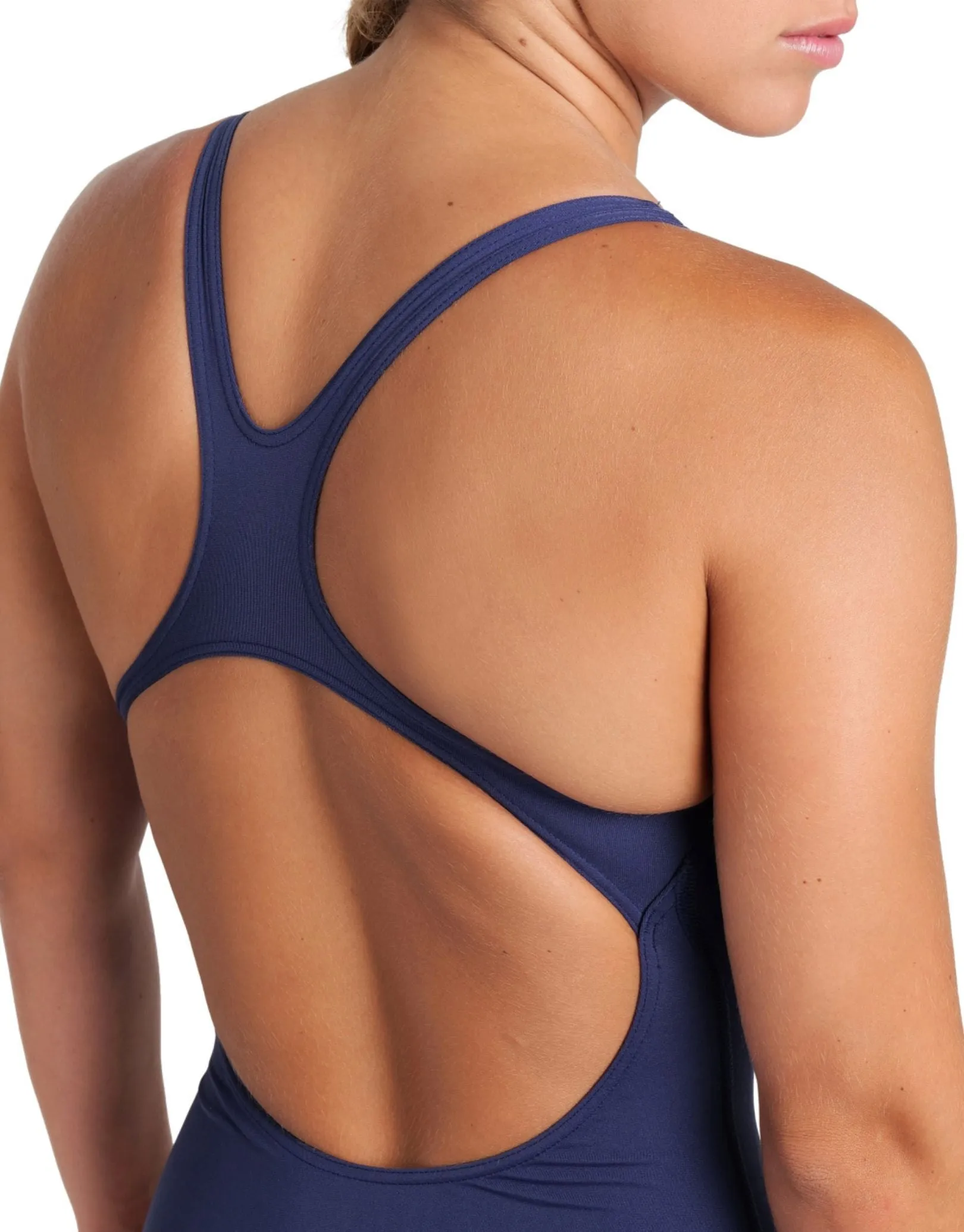 Team Swim Pro Solid Swimsuit - Navy/White