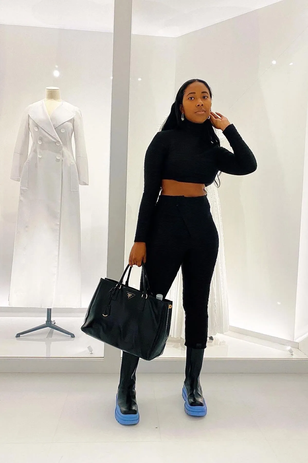 Textured Side Zip Pants | White