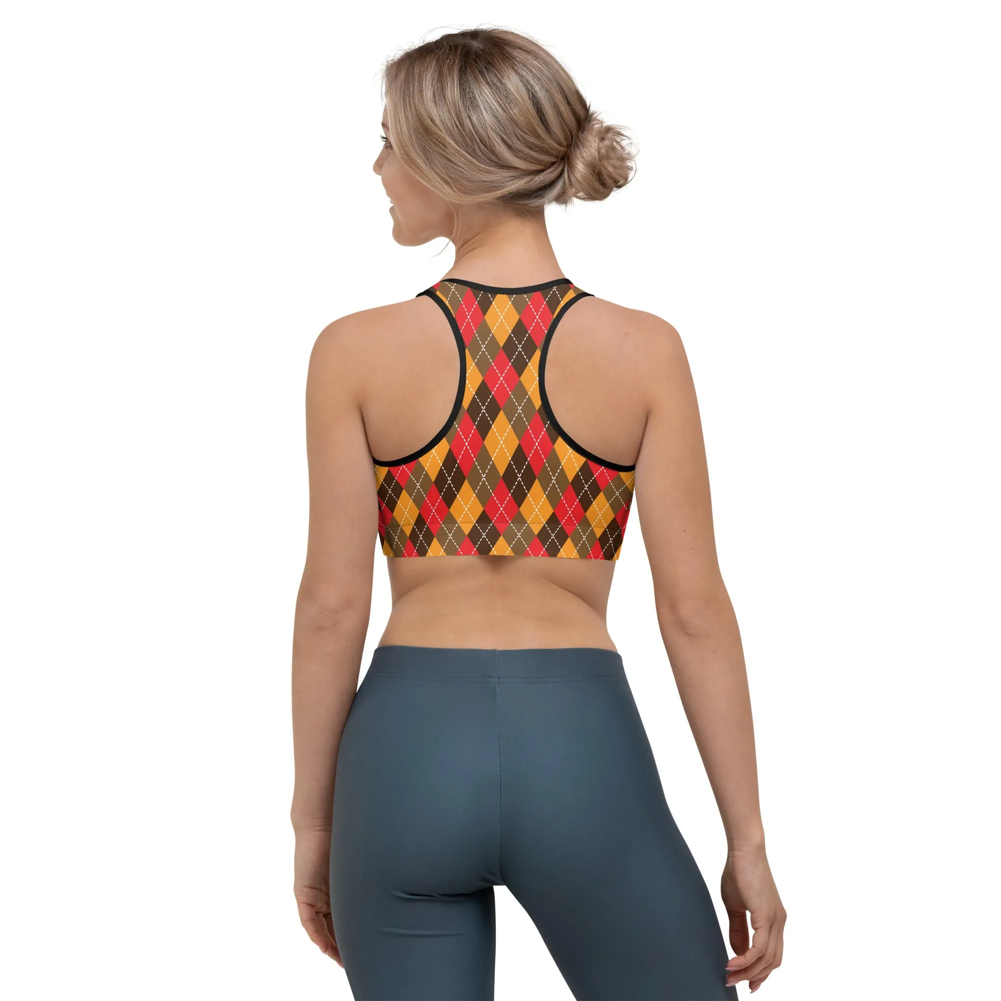 Thanksgiving Argyle Sports bra