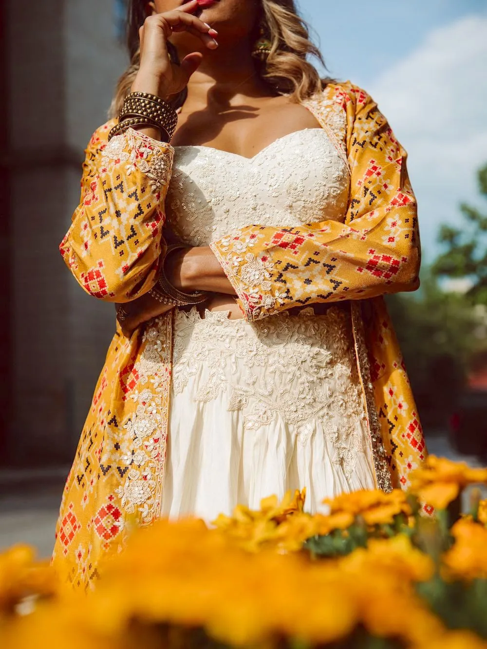 The Flora Marigold Printed Lehenga