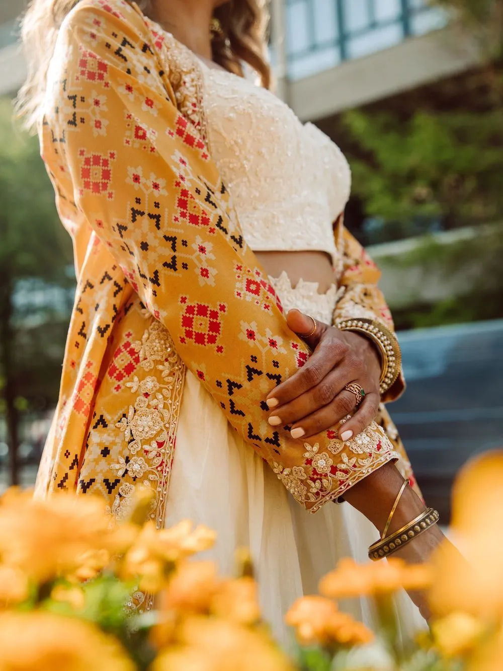 The Flora Marigold Printed Lehenga