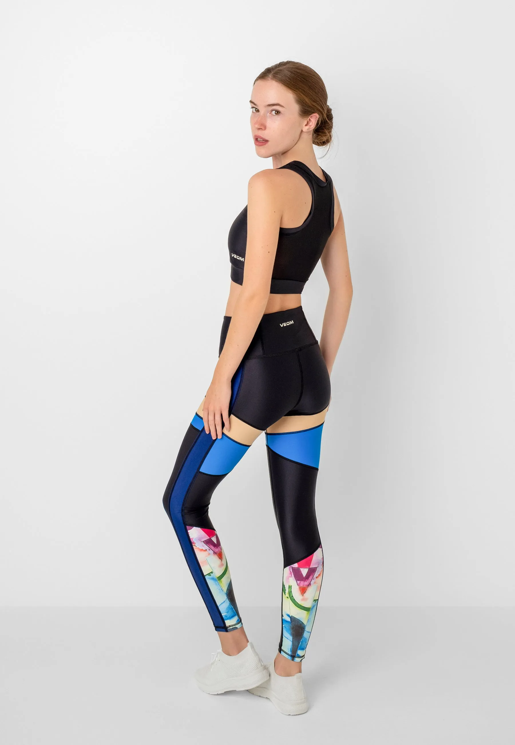 The Ultimate Blue and Beige Set - Leggings and Bra