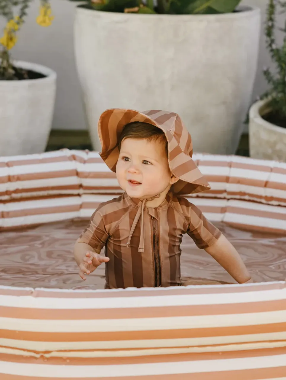 The Zip Rashguard by Quincy Mae - Retro Stripe - BABY