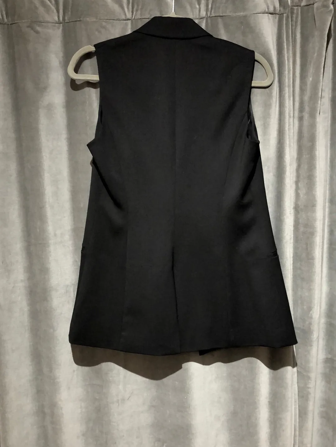 Theory Black Virgin Wool Collared Vest