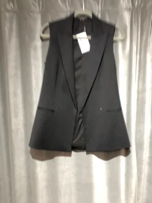 Theory Black Virgin Wool Collared Vest