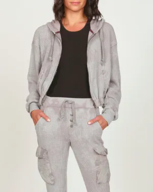 Thermal Washed Zip Up Hoodie