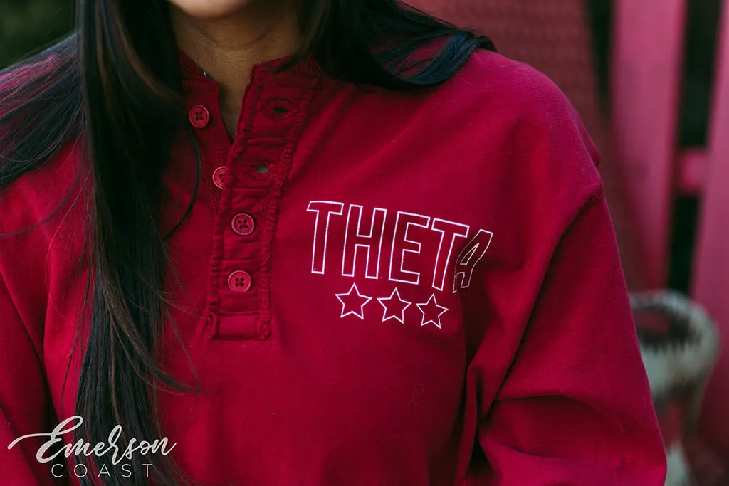 Theta Red Simple PR Henley
