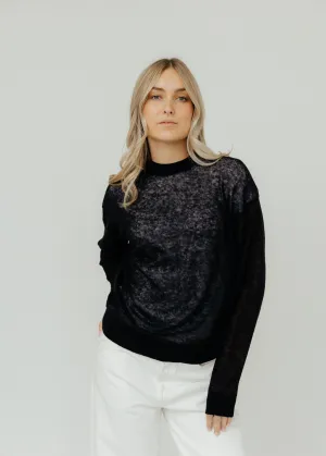 Tibi Sheer Sweater Crewneck Easy Pullover