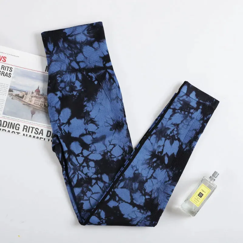 Tie Dye Seamless High Waist Yoga Pants - Push Up Women's Sport Leggings
