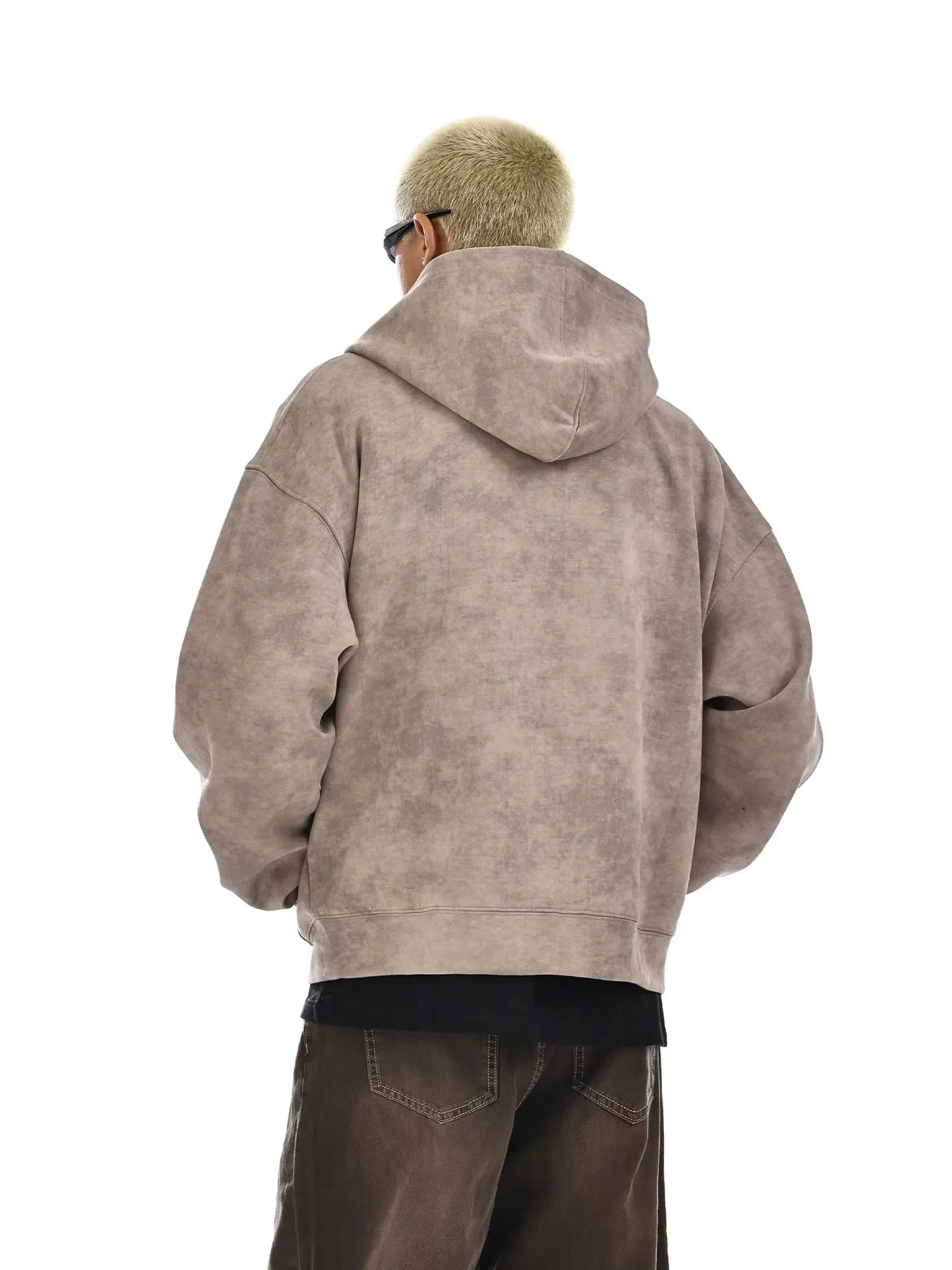 Tie-dyed Zip-Up Hoodie with Hood