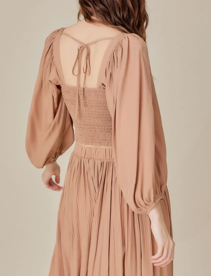 Tie Up Front Puff Sleeve Crop Top