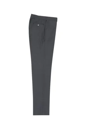 Tiglio Luxe Gray Flat Front, Pure Wool Modern Fit Dress Pants 2560 TIG1008