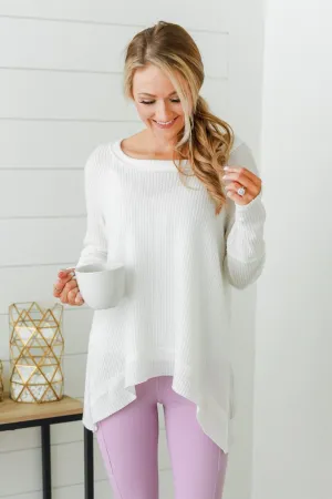 Time And Time Again Long Sleeve Thermal Top- White