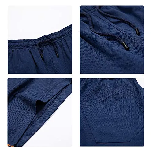 TOLOER Men's Zipper Short Sleeve Jacket and Shorts Stripe Drawstring Waistband Tracksuit Navy XX-Large