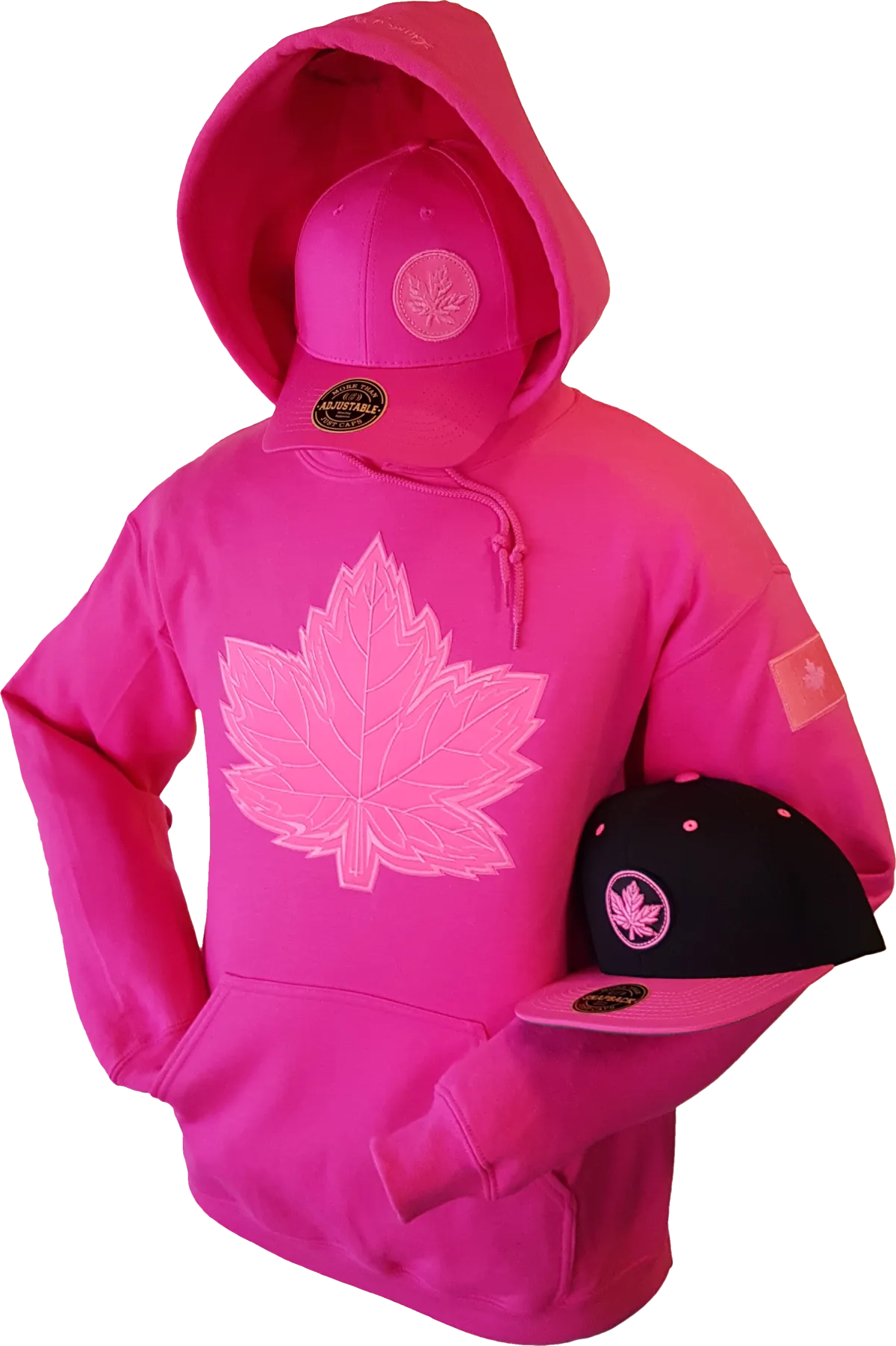 Tonal Canada Hoodie Mighty Maple Hot Pink