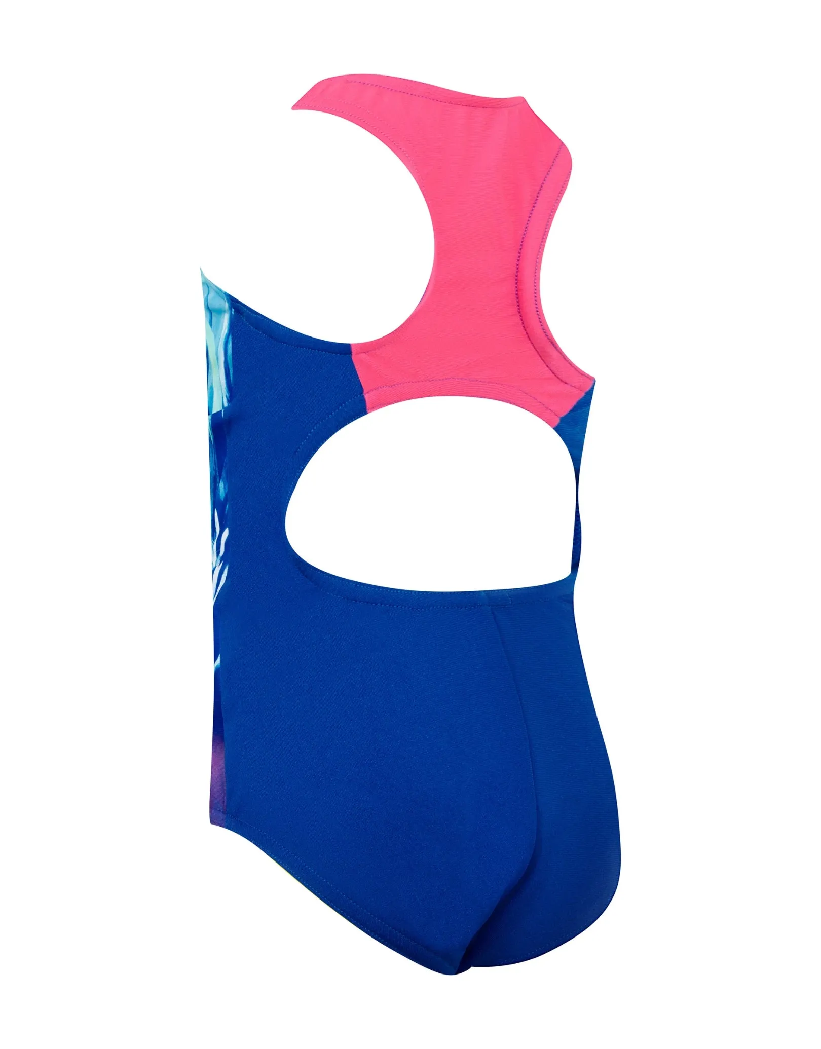 Tots Girls Sea Horse Actionback Swimsuit - Blue/Pink