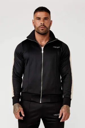 Track Jacket w/ Side Stripe - Black