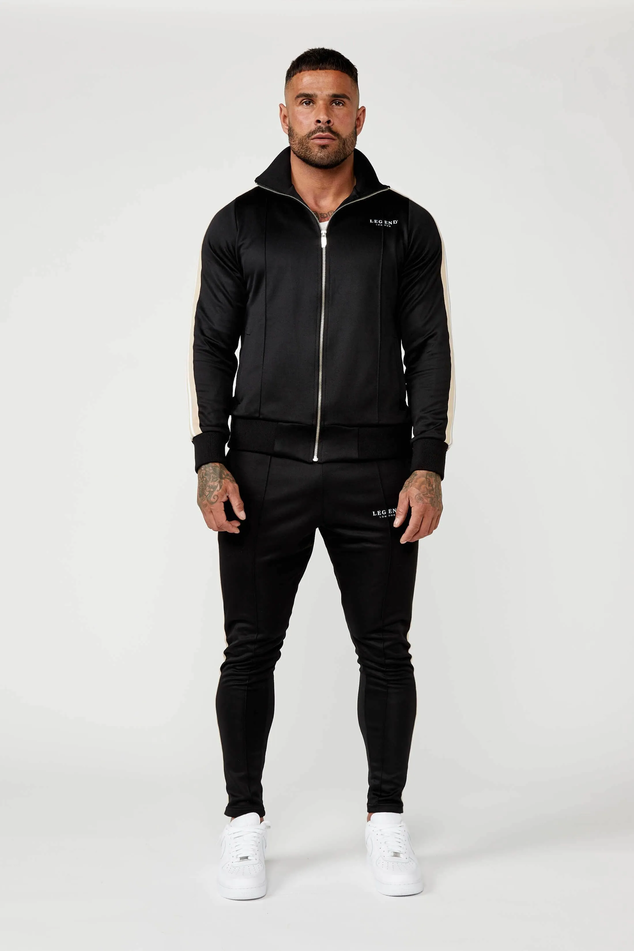 Track Jacket w/ Side Stripe - Black