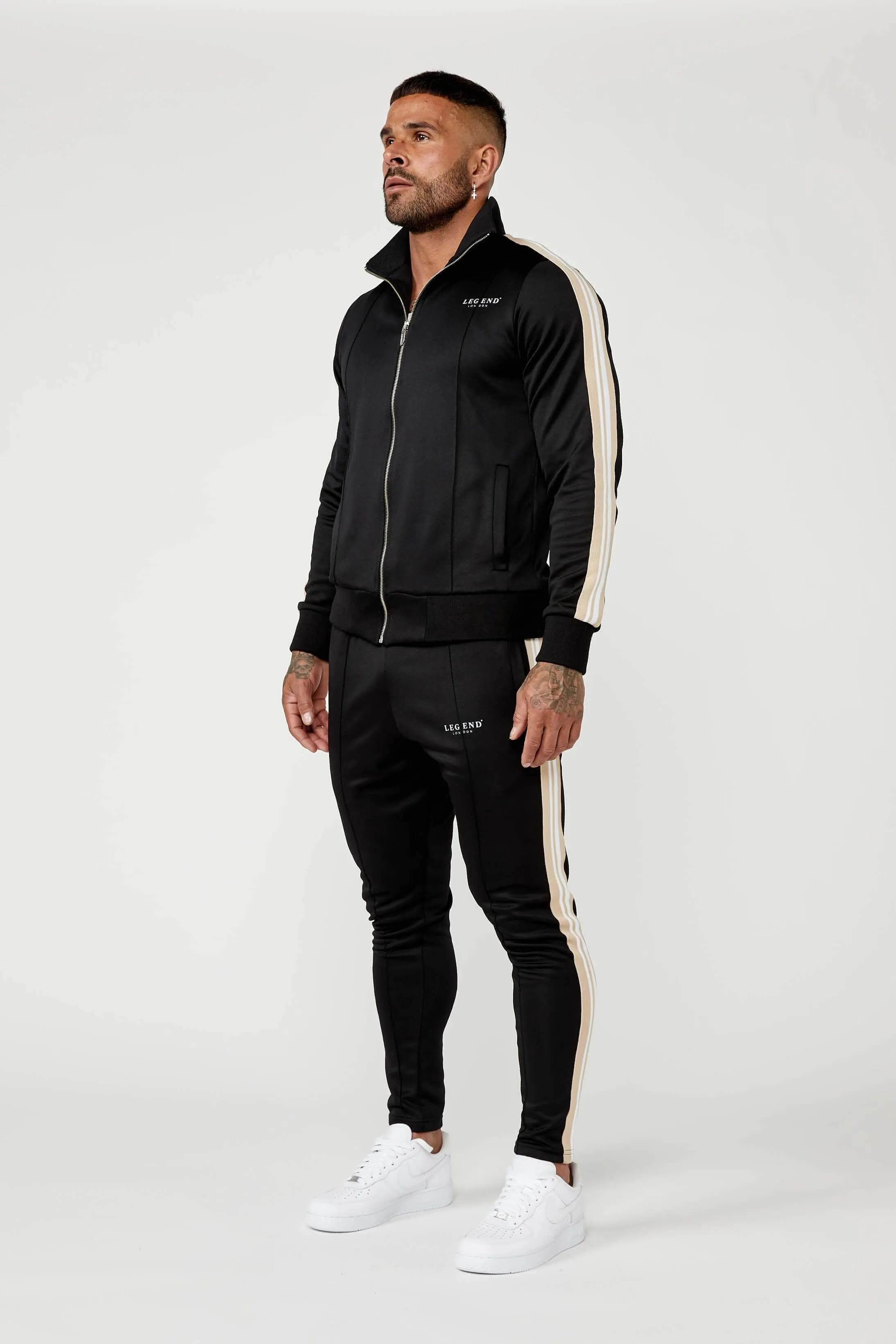 Track Jacket w/ Side Stripe - Black