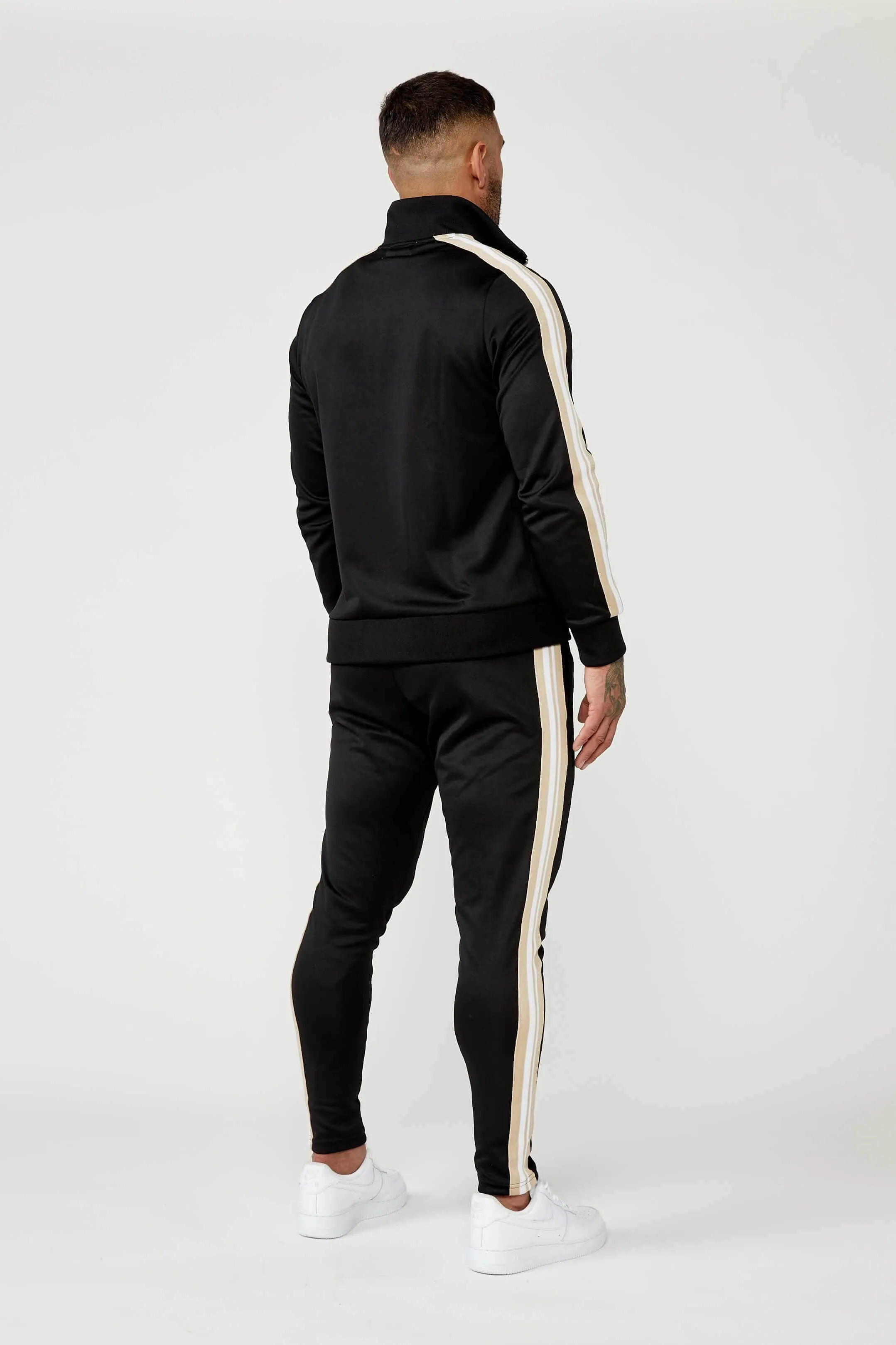Track Jacket w/ Side Stripe - Black