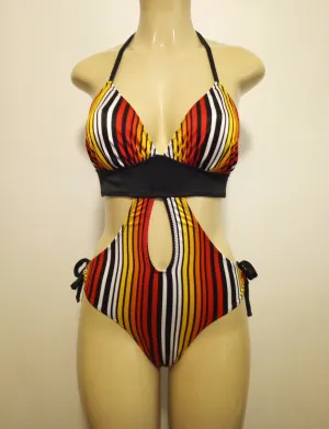 Triangle Keyhole Cutout Monokini Swimsuits
