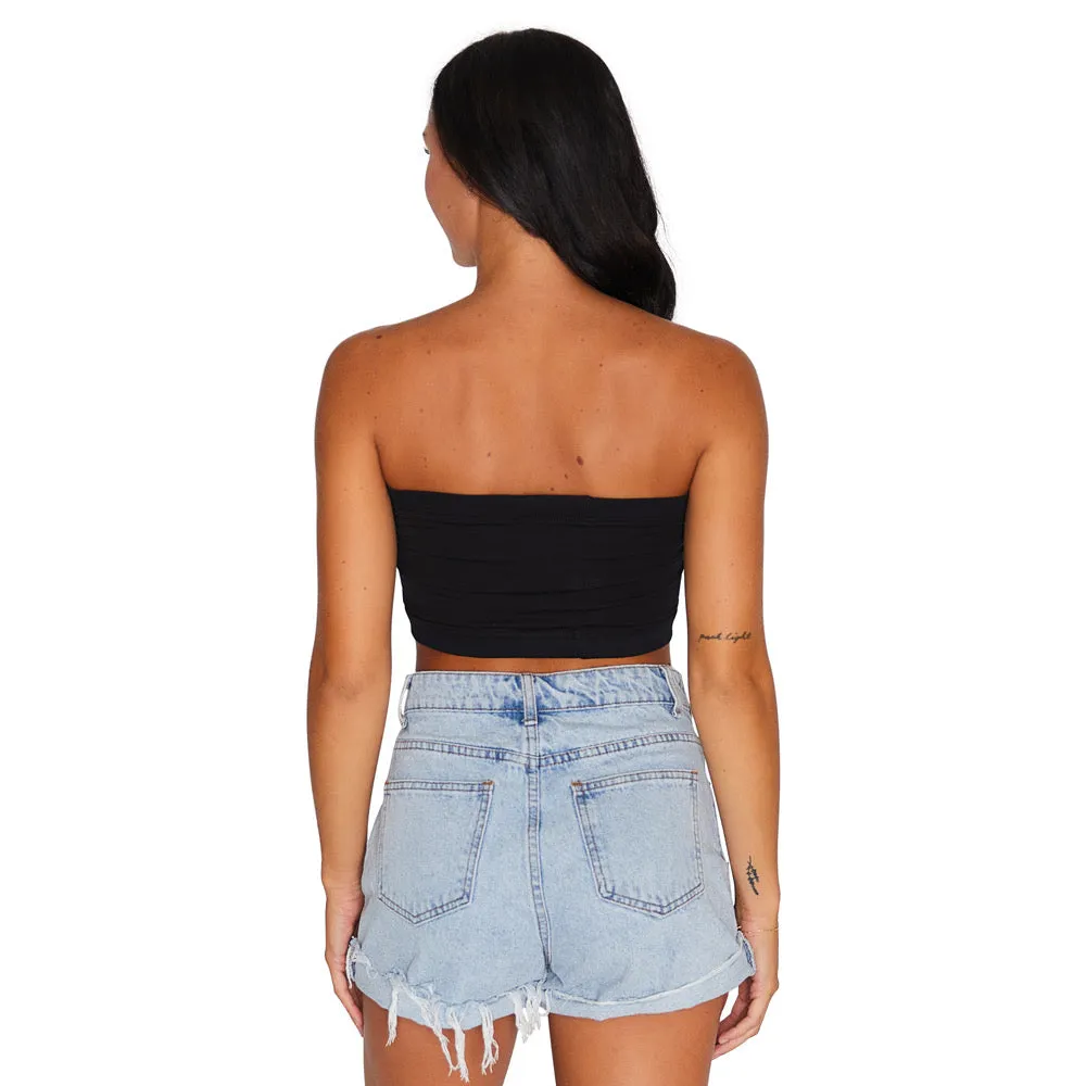 Trinity College Black Bandeau Top
