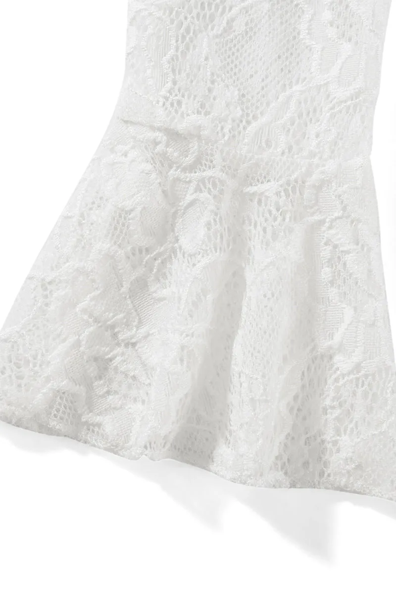 TS3219 Lace Crop Shirt Top