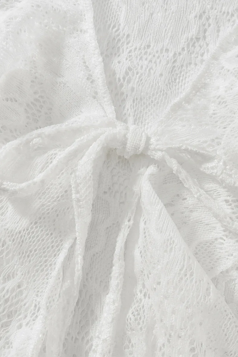 TS3219 Lace Crop Shirt Top