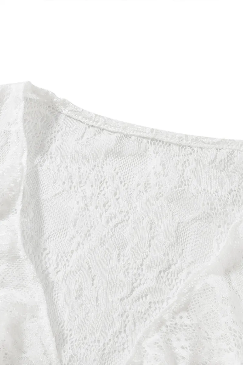 TS3219 Lace Crop Shirt Top