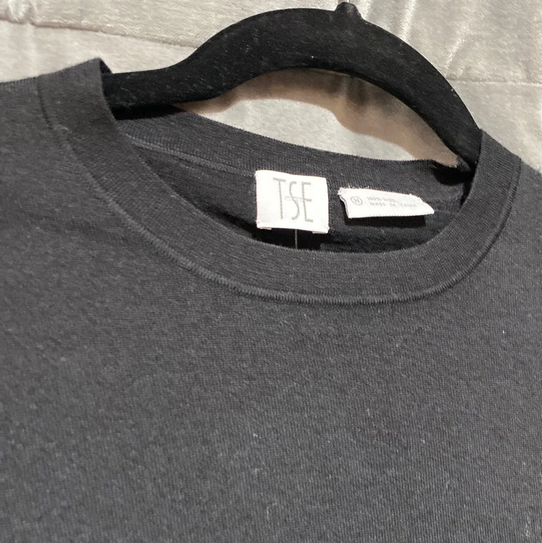 TSE Black Crew Neck Wool Sweater