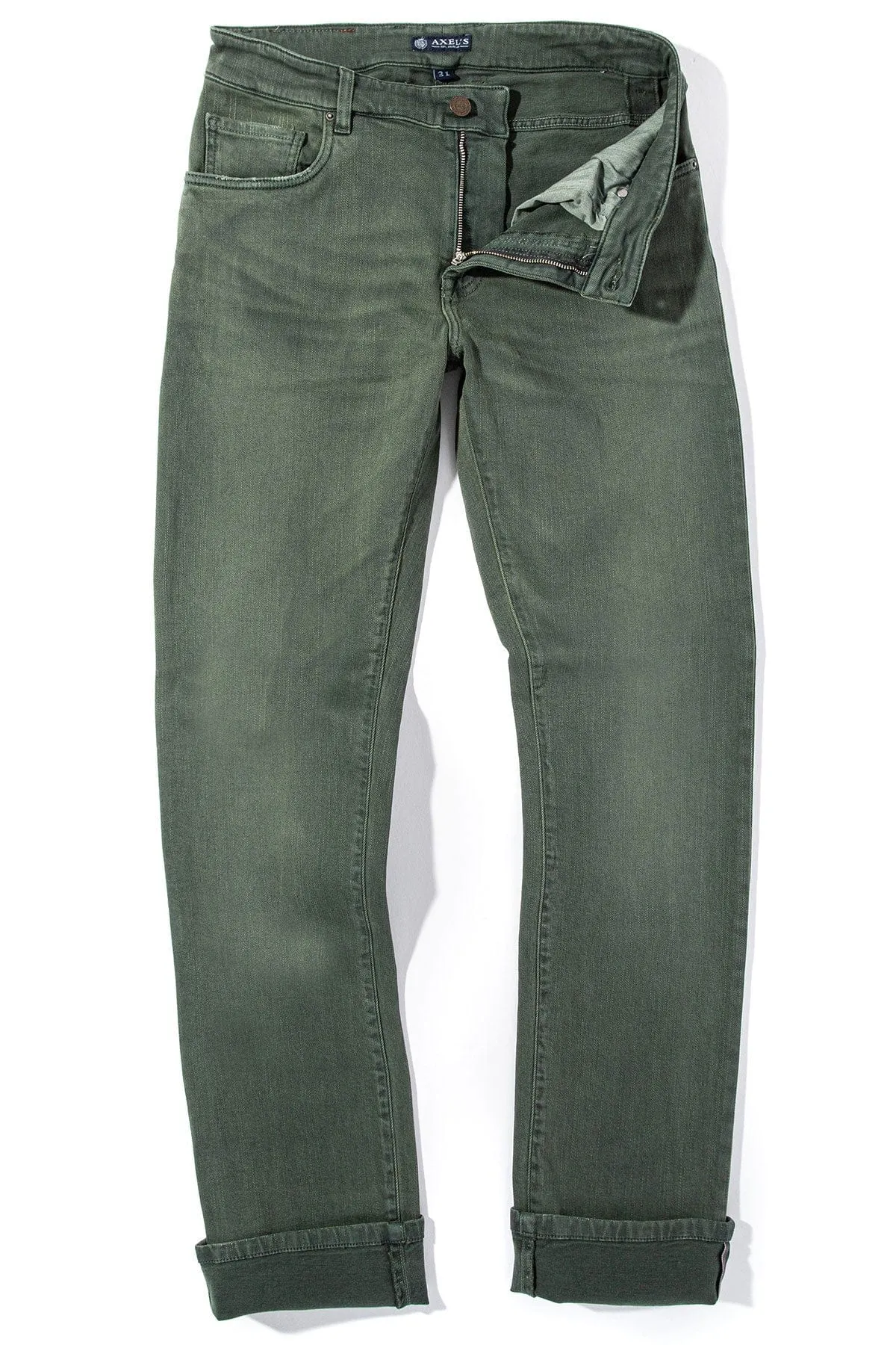 Tucson Selvedge Denim In Verde Loden