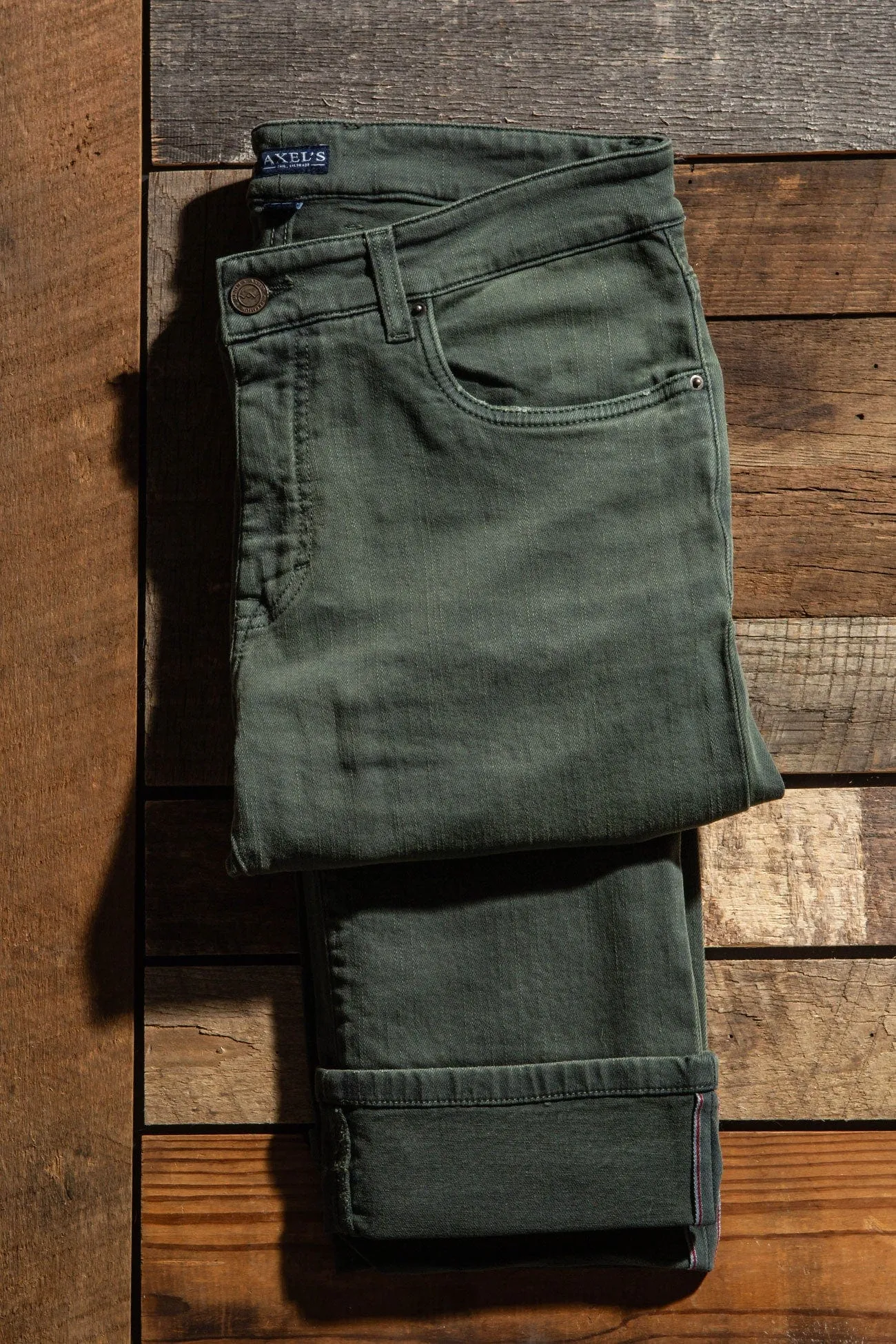 Tucson Selvedge Denim In Verde Loden