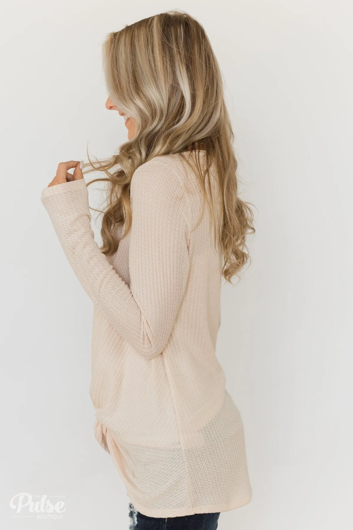 Twist of Something Special Thermal Top- Cream