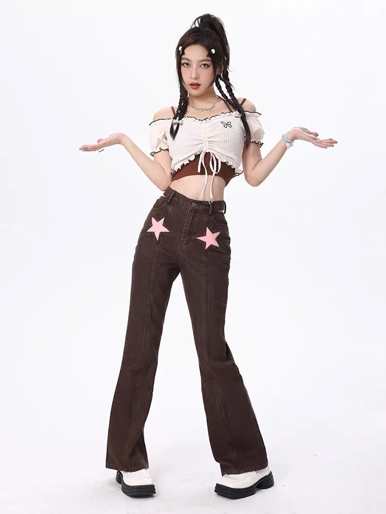 Two-Piece Suspenders Slim-Fit Street Short Tops