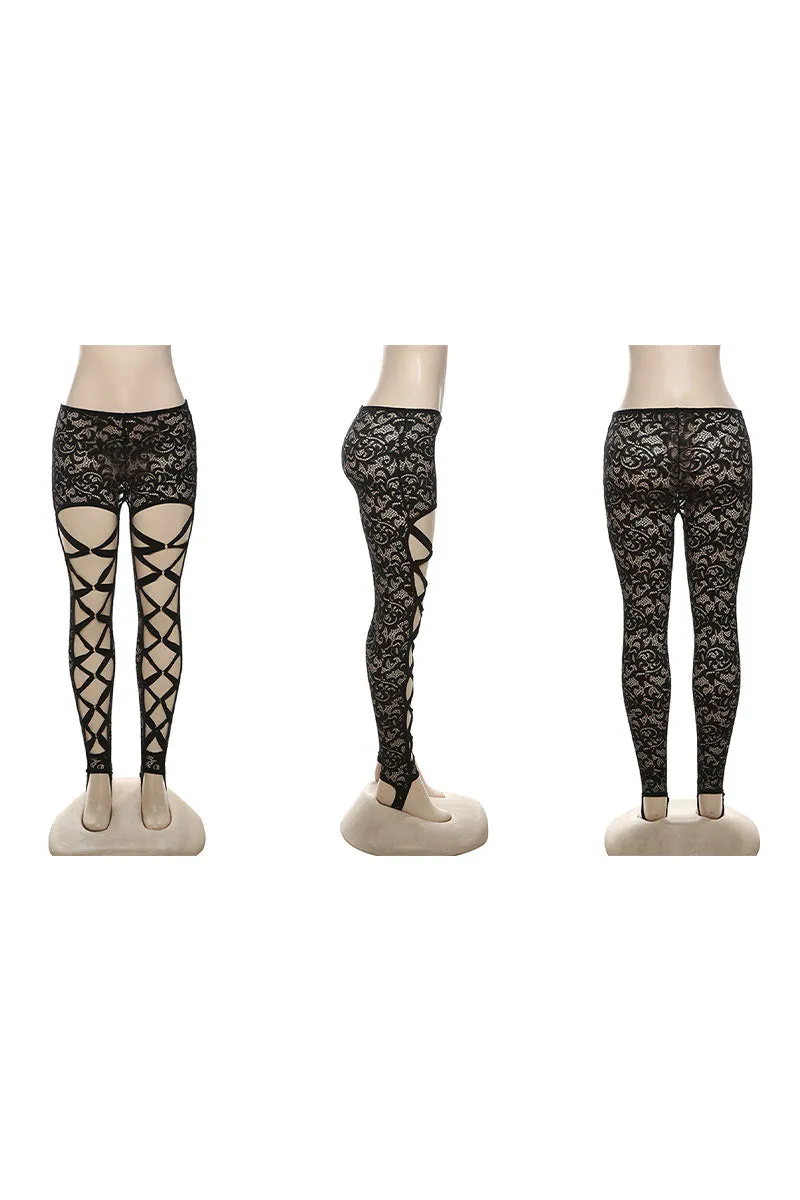 UM0358 Lace Shirt and Leggings Set