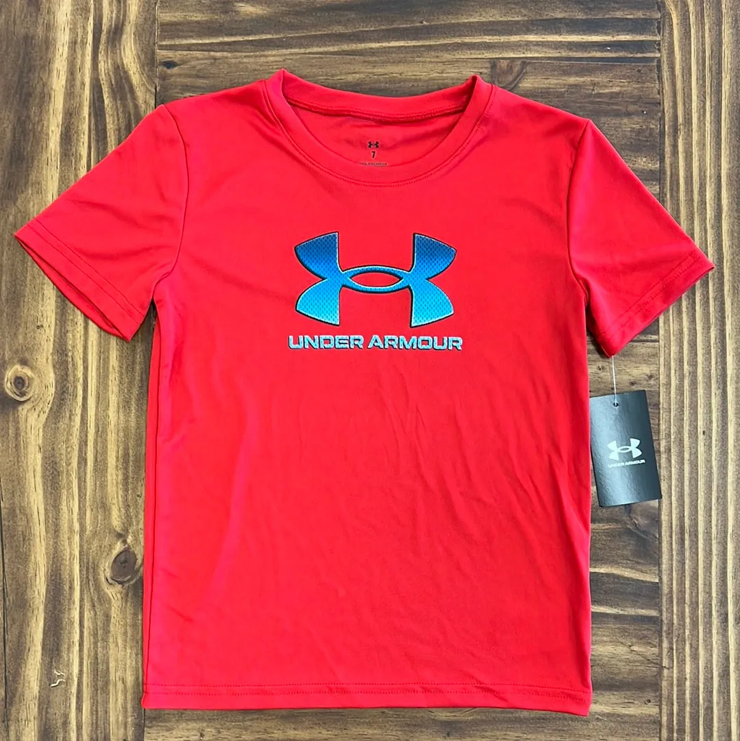 Under Armour Boy UA Big Logo Mesh Fade Short Sleeve - Red