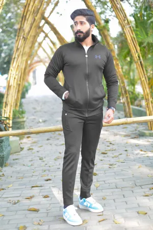 Undr Armr Sportswear Men Zipper Tracksuit Black