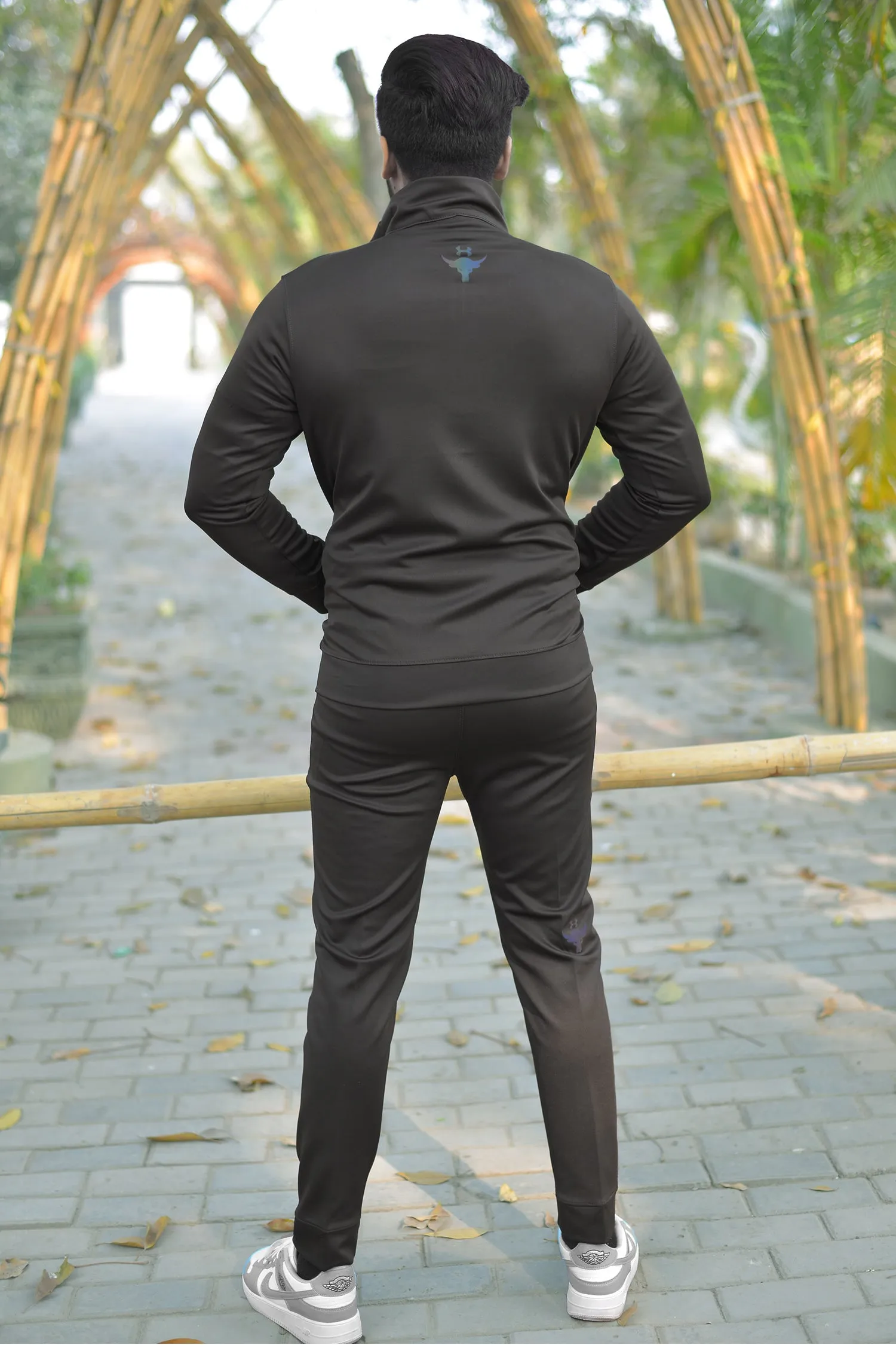 Undr Armr Sportswear Men Zipper Tracksuit Black