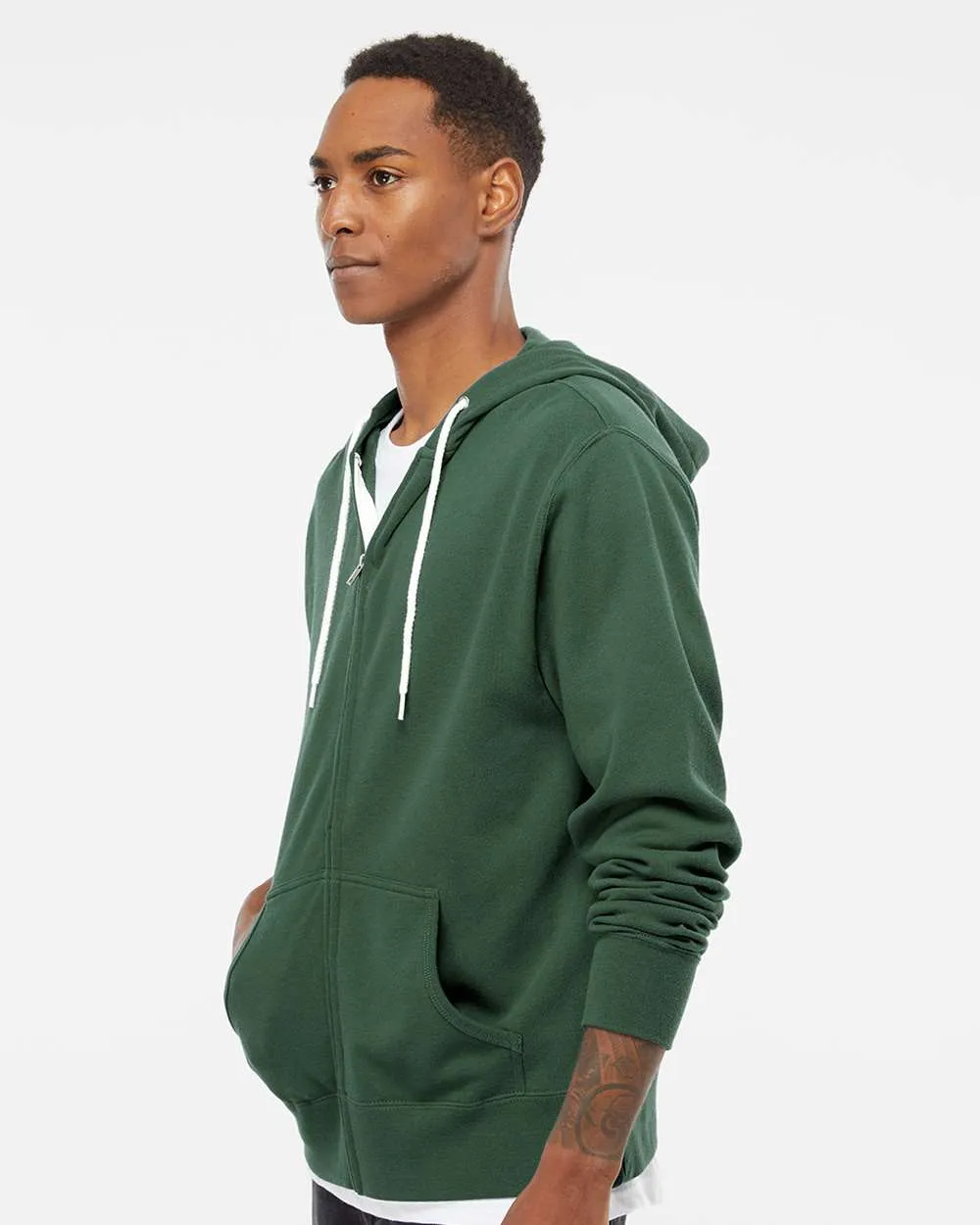 Unisex Lightweight Fitted Zip Hooded Sweatshirt
