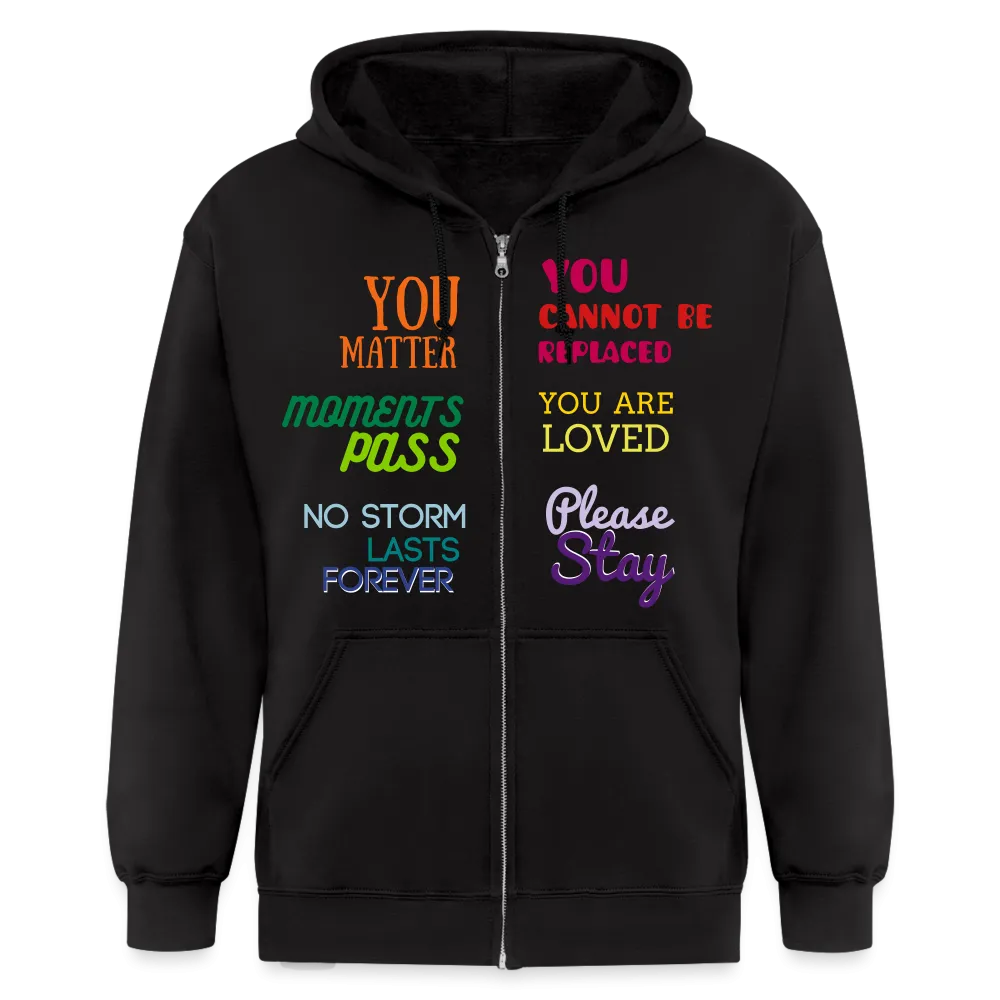 Unisex Zip Hoodie - Words Matter/SCF Classic Logo